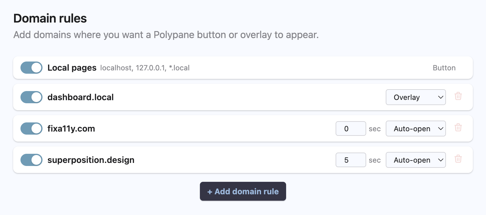 Extension options