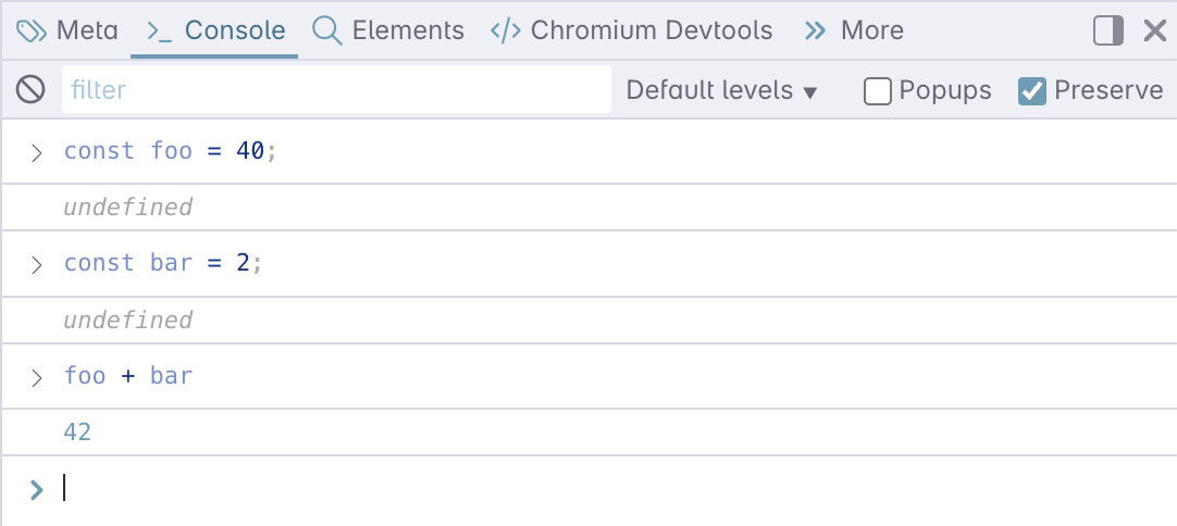 The console panel in Polypane