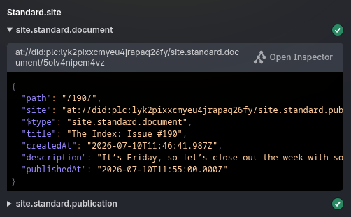 Standard.site validation panel.