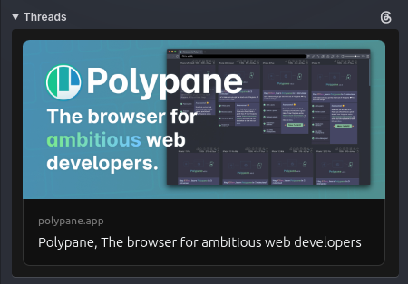 Threads preview of polypane.live